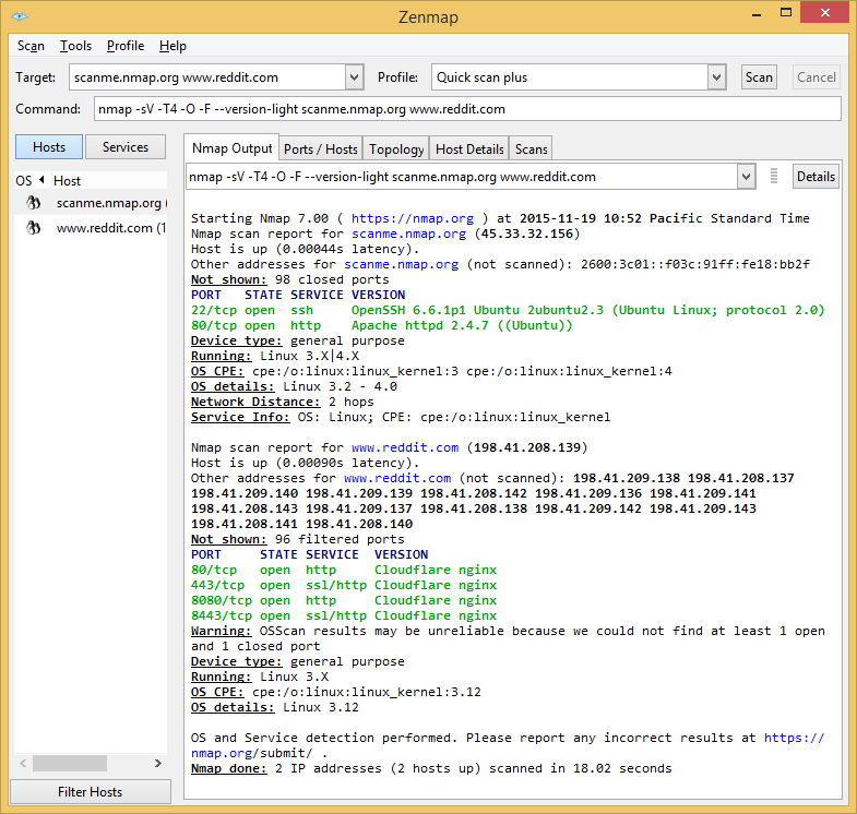 difference between zenmap and nmap