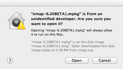 launch zenmap osx