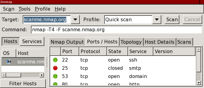 zenmap port scanner