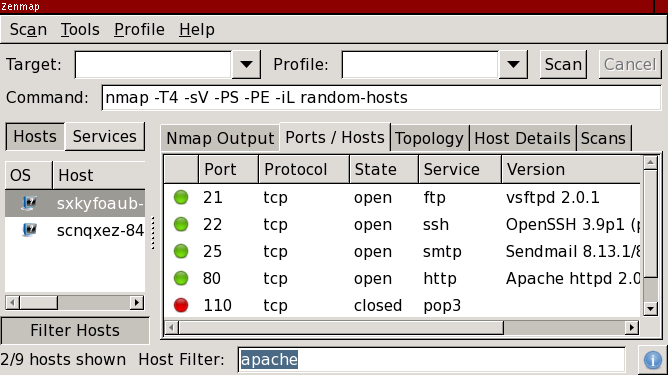 Host Filtering Nmap Scanning