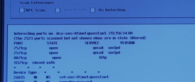 Nmap scan output shows ports 25 and 80 open