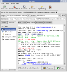 Zenmap screenshot showing Nmap Output tab